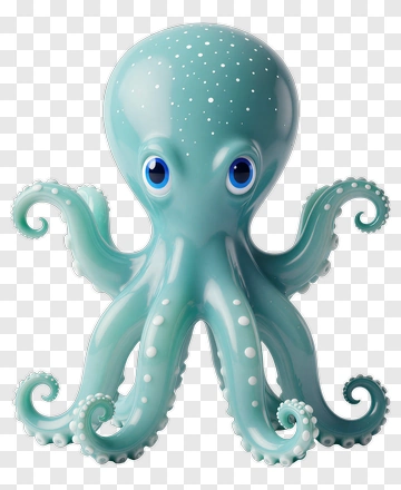 Cartoon Octopus With Big Eyes PNG