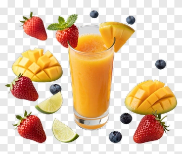 Fresh Mango Smoothie With Fruits PNG