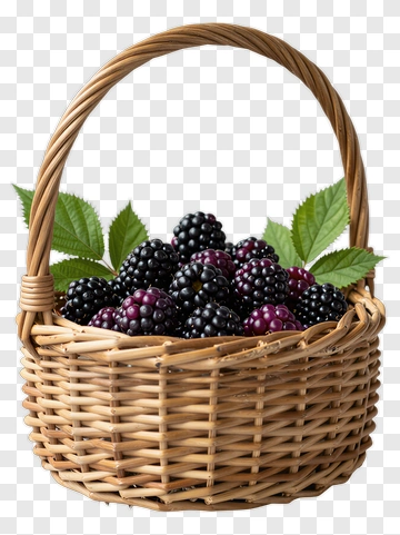 Basket Of Blackberries PNG