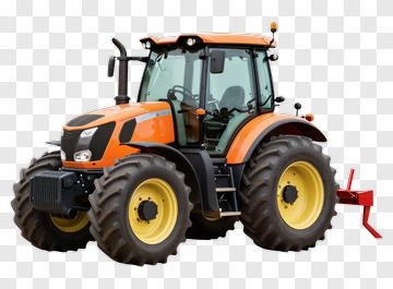 Agricultural Tractor With Yellow Wheels PNG