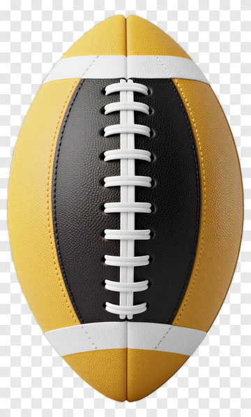 Football With Yellow And Black Design PNG