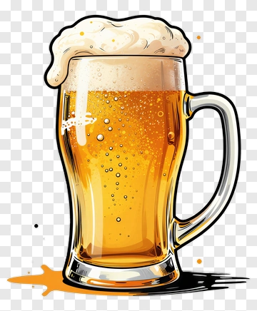 Cartoon Beer Mug With Foam PNG
