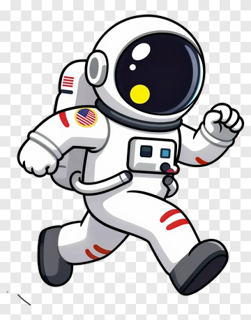 Cartoon Astronaut Running PNG