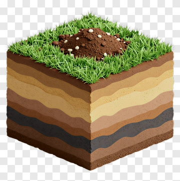 Soil Layers With Grass And Dirt Mound PNG