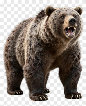 Realistic Grizzly Bear PNG