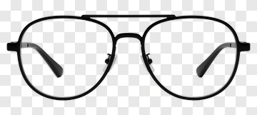 Black Frame Glasses PNG