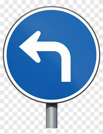 Left Turn Road Sign PNG