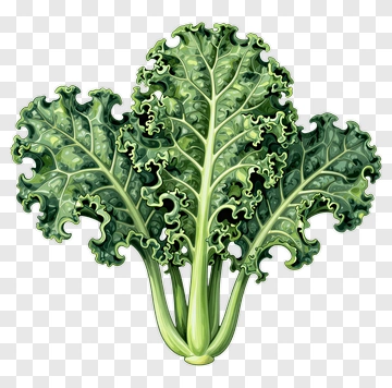 Detailed Kale Leaf Illustration PNG