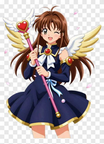 Anime Girl Holding A Magical Staff PNG