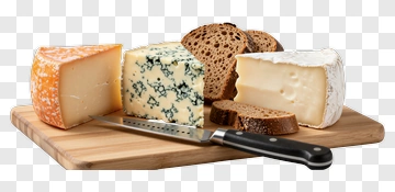 Cheese Platter With Bread And Knife PNG