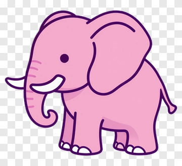 Cartoon Pink Elephant PNG