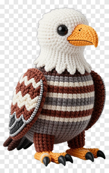 Crochet Eagle With Striped Body PNG