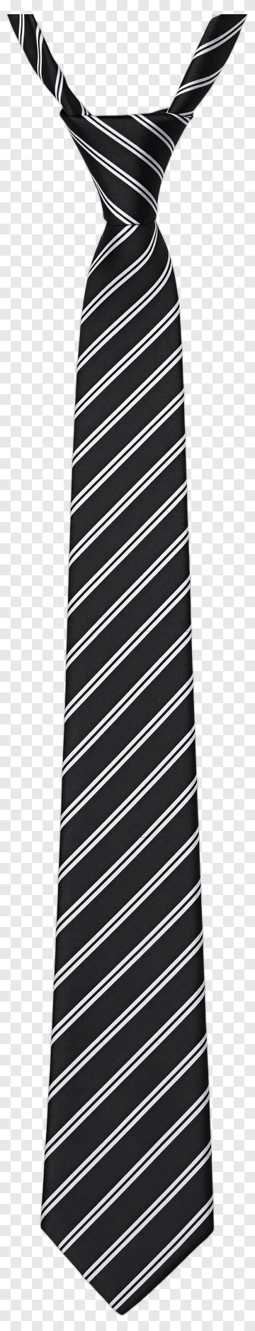 Black And White Striped Tie PNG