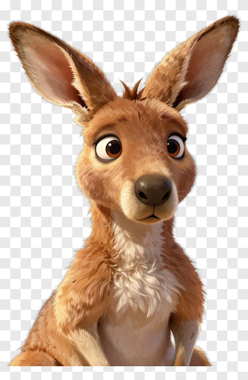 Cartoon Kangaroo With Big Eyes PNG