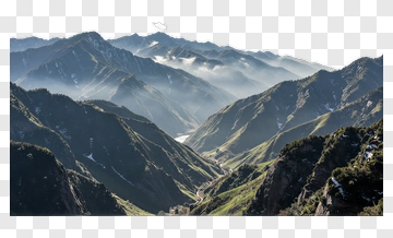 Mountain Landscape With Misty Valleys PNG