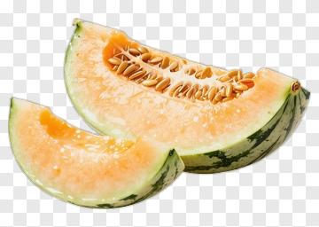Sliced Melon With Orange Flesh PNG