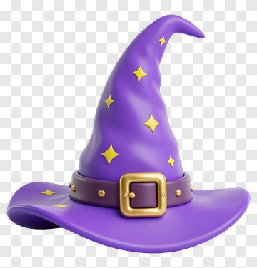 Purple Wizard Hat With Stars PNG