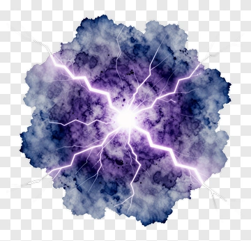 Purple Lightning Bolt In Cloud PNG