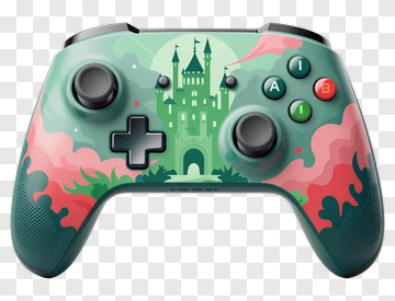 Game Controller With Fantasy Castle Design PNG