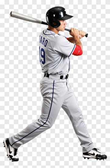 Baseball Player Swinging Bat PNG