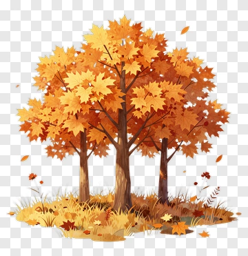 Colorful Autumn Trees PNG
