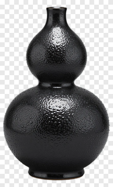 Black Decorative Gourd Vase PNG