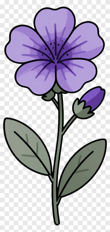 Purple Flower With Bud PNG
