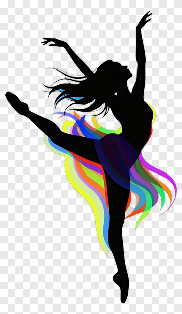 Dancer With Colorful Hair Flowing PNG