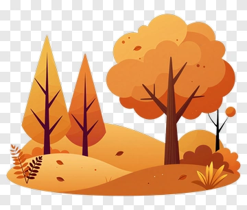 Colorful Autumn Forest Landscape PNG