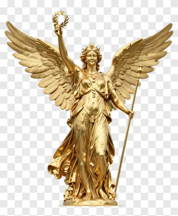 Golden Winged Victory Statue PNG