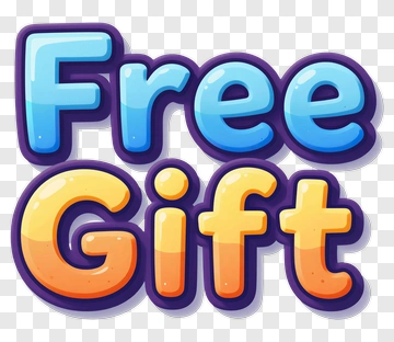 Colorful Free Gift Text PNG