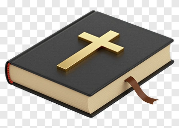 Black Bible With Gold Cross PNG