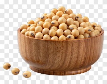 Wooden Bowl Filled With Soybeans PNG