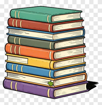 Colorful Stacked Books PNG