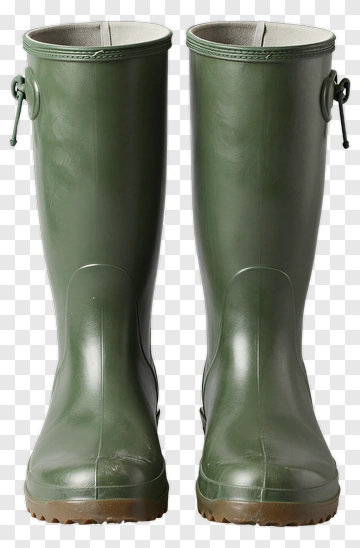 Green Rubber Rain Boots PNG
