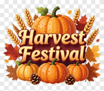 Harvest Festival With Pumpkins And Autumn Leaves PNG