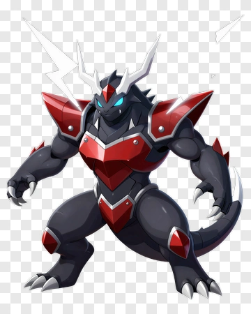 3D Monster Character With Armor PNG