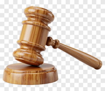 Wooden Gavel On Base PNG