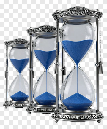Decorative Hourglass Set With Blue Sand PNG