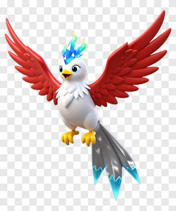 Cartoon Bird With Colorful Wings PNG