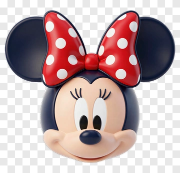 Minnie Mouse Head With Red Polka Dot Bow PNG