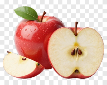 Red Apple Cut In Half PNG