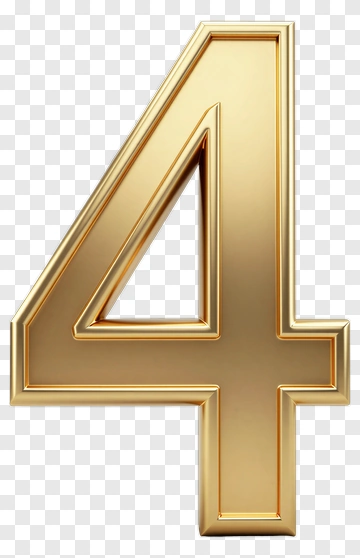 Golden Number Four PNG