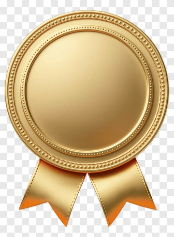 Gold Medal With Ribbon PNG