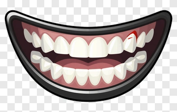 Cartoon Mouth With White Teeth PNG