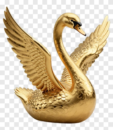 Golden Swan Figurine PNG