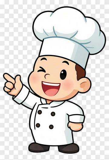 Cartoon Chef Winking And Pointing PNG