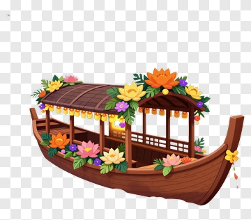 Decorative Floral Boat PNG