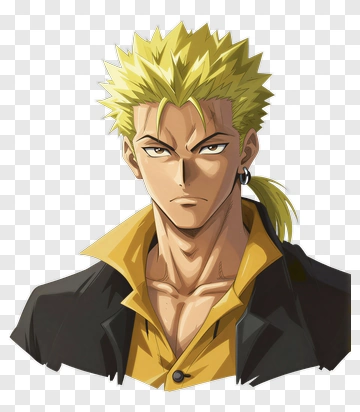 Anime Character With Blond Spiky Hair PNG
