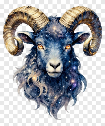 Cosmic Ram With Starry Mane PNG